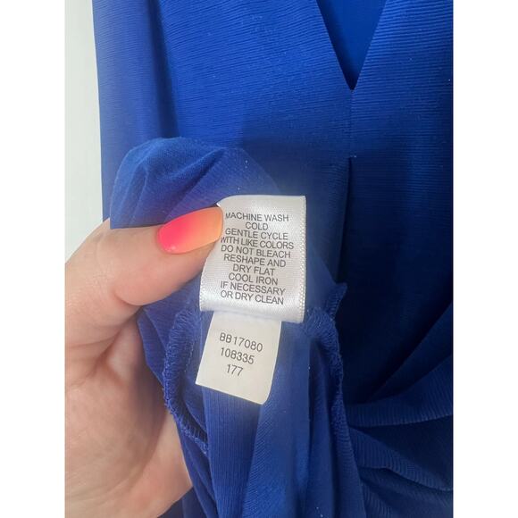 Spense Women's Vibrant Cobalt Blue Sleeveless Tank Top V-Neck Blouse Size Small - Picture 8 of 9